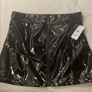 Black latex skirt